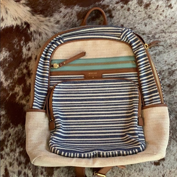 Fossil Handbags - Fossil Canvas + Leather Backpack
